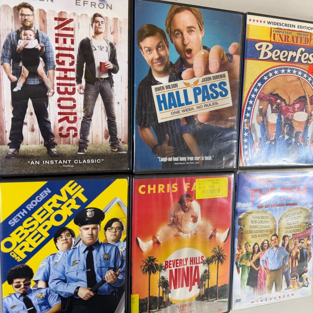 Comedy DVD Lot of 6 Neighbors Hall Pass Beerfest Seth Rogen